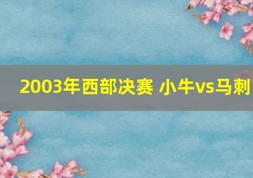 2003年西部决赛 小牛vs马刺